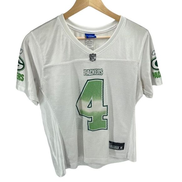 NFL Womens Brett Favre #4 Green Bay Packers Jersey Football White Green Medium - Picture 10 of 11
